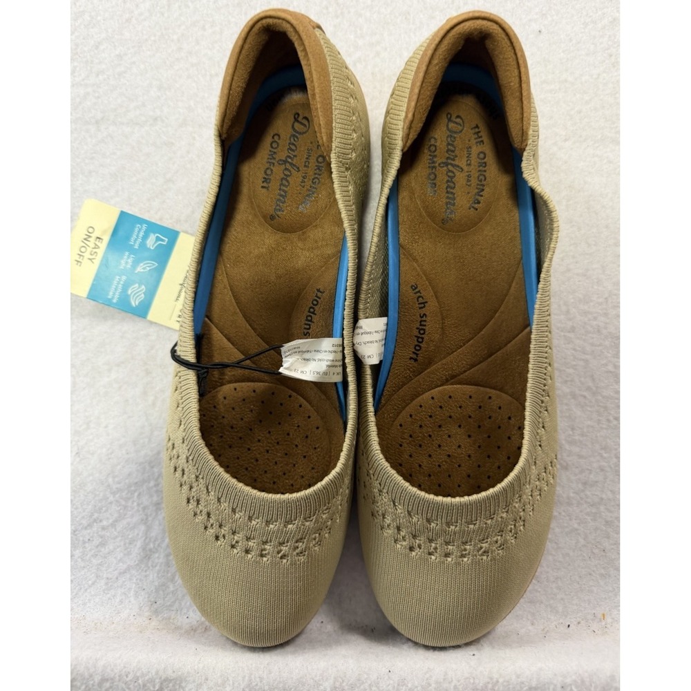 Dearfoams Ballet Flat Indoor/Outdoor Slip-On Shoe Women's Size 6 Arch Support